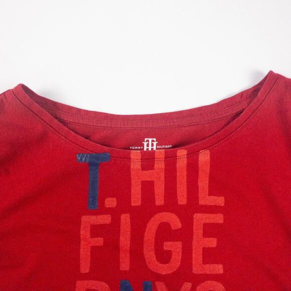 Tommy Hilfiger Red Graphic Short Sleeve Tee Shirt Womens Small - Picture 3 of 13